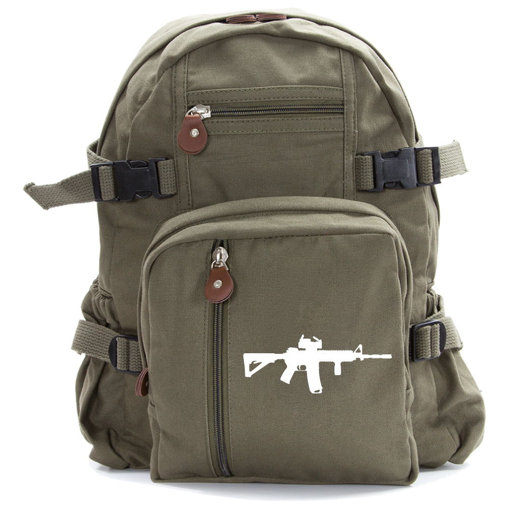 Army Force AR 15 M4 M16 Assault Rifle Scope Canvas Military Backpack Daypack Bag eBay